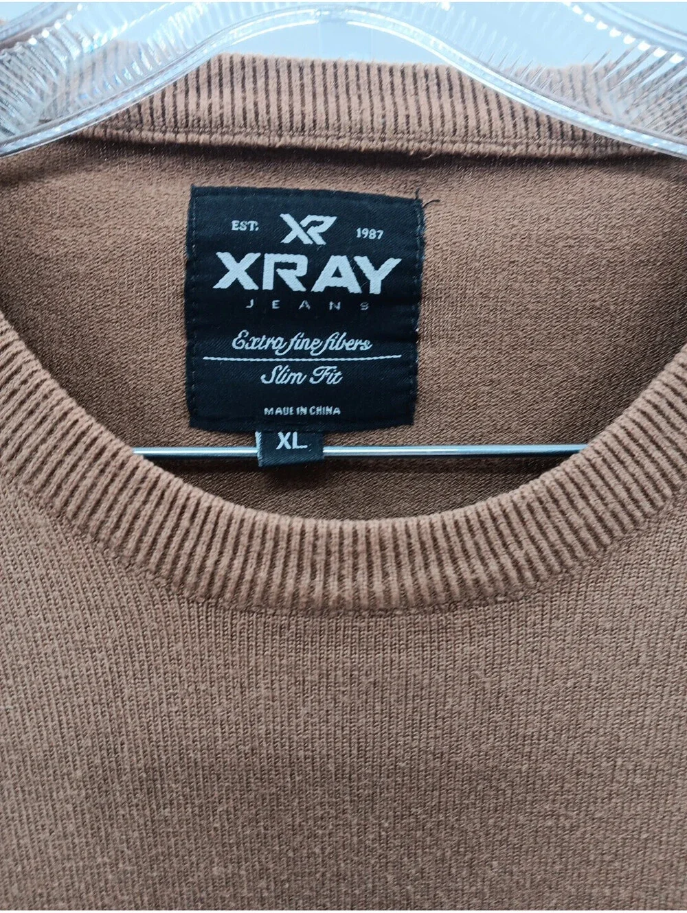 Xray Jeans Sweater Men's XL Slim Fit Brown Casual Premium Comfort  Sweatshirt